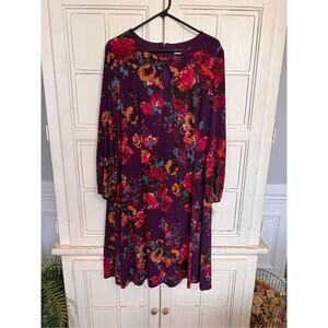 NWT East Adeline size 2X floral dress purple